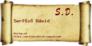 Serfőző Dávid névjegykártya